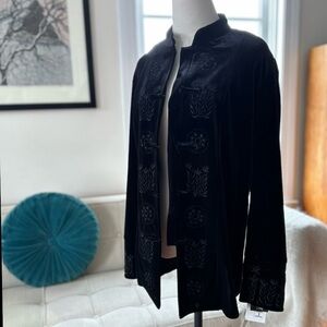 Velvet Embroidered Jacket, VTG 90’s Harve Benard